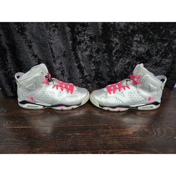 Nike Air Jordan 6 Retro GG Valentine’s Day Silver Pink/Sz. 7Y (8.5 Womens) - Picture 4 of 9